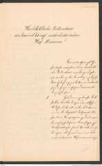 k.k. naturhistorisches Hofmuseum, Intendanzakten 1885-1896 (Hauer), Aktenzahl Z.207.a/1888, Seite 1